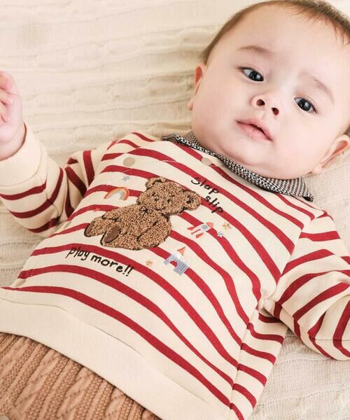 SLAP SLIP BABY / スラップ スリップ ベビー ロンパース | アニマルクマサガラ刺しゅうチェックボーダーロンパースベビー(70~80cm) | 詳細2