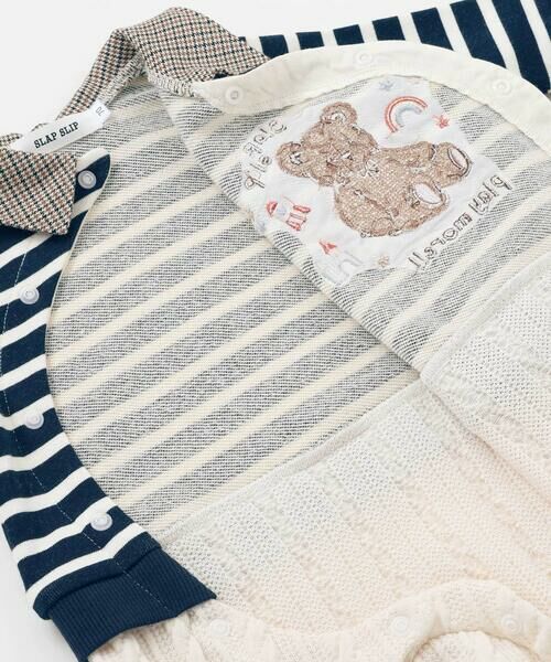 SLAP SLIP BABY / スラップ スリップ ベビー ロンパース | アニマルクマサガラ刺しゅうチェックボーダーロンパースベビー(70~80cm) | 詳細11