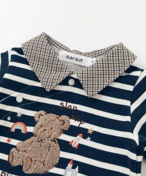 SLAP SLIP BABY / スラップ スリップ ベビー ロンパース | アニマルクマサガラ刺しゅうチェックボーダーロンパースベビー(70~80cm) | 詳細7