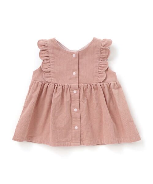 SLAP SLIP BABY / スラップ スリップ ベビー ベビー・キッズウエア | 花柄無地コーデュロイ肩フリルリボンモチーフワンピース+ブルマセットアップベビー(70~80cm) | 詳細2