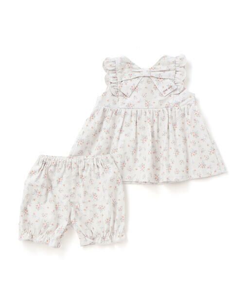 SLAP SLIP BABY / スラップ スリップ ベビー ベビー・キッズウエア | 花柄無地コーデュロイ肩フリルリボンモチーフワンピース+ブルマセットアップベビー(70~80cm) | 詳細7