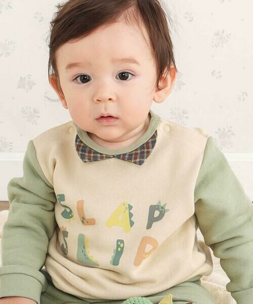 SLAP SLIP BABY / スラップ スリップ ベビー ベビー・キッズウエア | フロントプリントトレーナー+恐竜ヒザ切り替えボトムセットアップベビー(70~80cm) | 詳細22