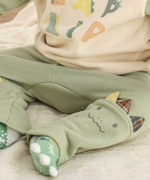 SLAP SLIP BABY / スラップ スリップ ベビー ベビー・キッズウエア | フロントプリントトレーナー+恐竜ヒザ切り替えボトムセットアップベビー(70~80cm) | 詳細23
