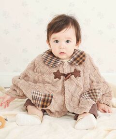 SLAP SLIP BABY / スラップ スリップ ベビー ベビー・キッズウエア | 【お揃い】チェック襟付きケーブルボアマントベビー(50~90cm)