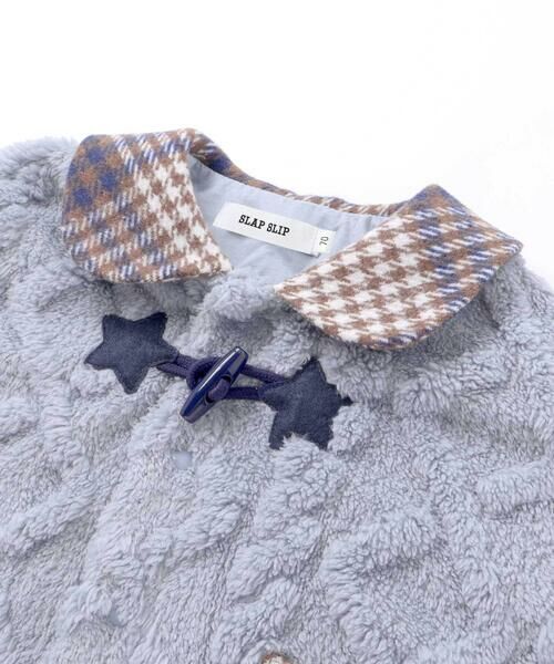 SLAP SLIP BABY / スラップ スリップ ベビー ベビー・キッズウエア | 【お揃い】チェック襟付きケーブルボアマントベビー(50~90cm) | 詳細3