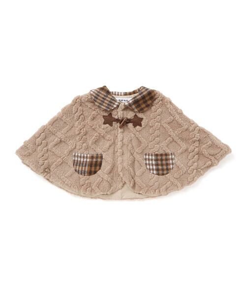 SLAP SLIP BABY / スラップ スリップ ベビー ベビー・キッズウエア | 【お揃い】チェック襟付きケーブルボアマントベビー(50~90cm) | 詳細12