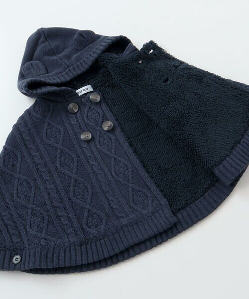 SLAP SLIP BABY / スラップ スリップ ベビー ベビー・キッズウエア | 【お揃い】クマ耳フード付き裏ボアケーブルマントベビー(50~90cm) | 詳細10