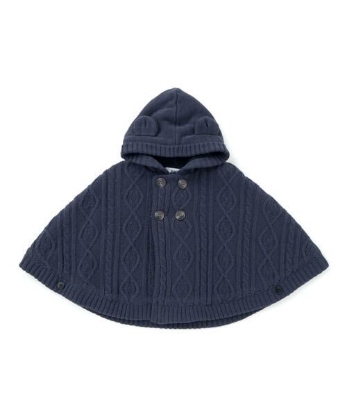 SLAP SLIP BABY / スラップ スリップ ベビー ベビー・キッズウエア | 【お揃い】クマ耳フード付き裏ボアケーブルマントベビー(50~90cm) | 詳細6