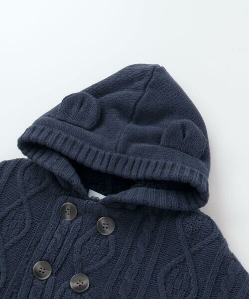 SLAP SLIP BABY / スラップ スリップ ベビー ベビー・キッズウエア | 【お揃い】クマ耳フード付き裏ボアケーブルマントベビー(50~90cm) | 詳細8
