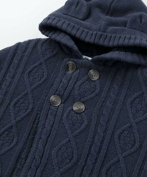 SLAP SLIP BABY / スラップ スリップ ベビー ベビー・キッズウエア | 【お揃い】クマ耳フード付き裏ボアケーブルマントベビー(50~90cm) | 詳細9