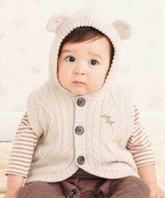 SLAP SLIP BABY / スラップ スリップ ベビー ベビー・キッズウエア | 【お揃い】クマ耳フード付き裏ボアニットベストベビー(70~80cm)