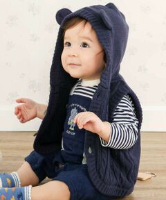 SLAP SLIP BABY / スラップ スリップ ベビー ベビー・キッズウエア | 【お揃い】クマ耳フード付き裏ボアニットベストベビー(70~80cm)