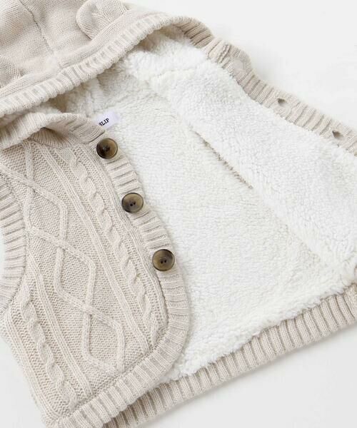 SLAP SLIP BABY / スラップ スリップ ベビー ベビー・キッズウエア | 【お揃い】クマ耳フード付き裏ボアニットベストベビー(70~80cm) | 詳細10