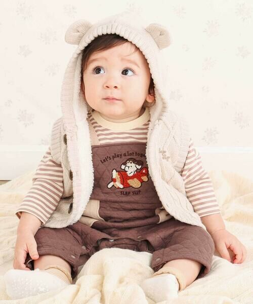 SLAP SLIP BABY / スラップ スリップ ベビー ベビー・キッズウエア | 【お揃い】クマ耳フード付き裏ボアニットベストベビー(70~80cm) | 詳細2