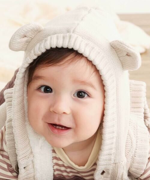 SLAP SLIP BABY / スラップ スリップ ベビー ベビー・キッズウエア | 【お揃い】クマ耳フード付き裏ボアニットベストベビー(70~80cm) | 詳細3