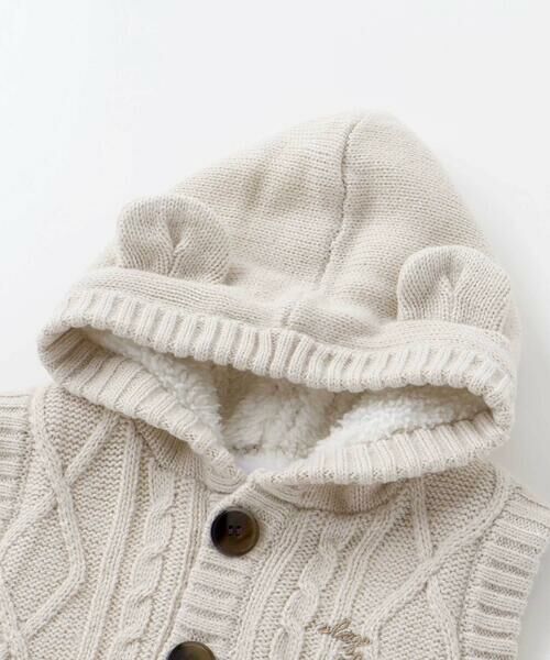 SLAP SLIP BABY / スラップ スリップ ベビー ベビー・キッズウエア | 【お揃い】クマ耳フード付き裏ボアニットベストベビー(70~80cm) | 詳細6