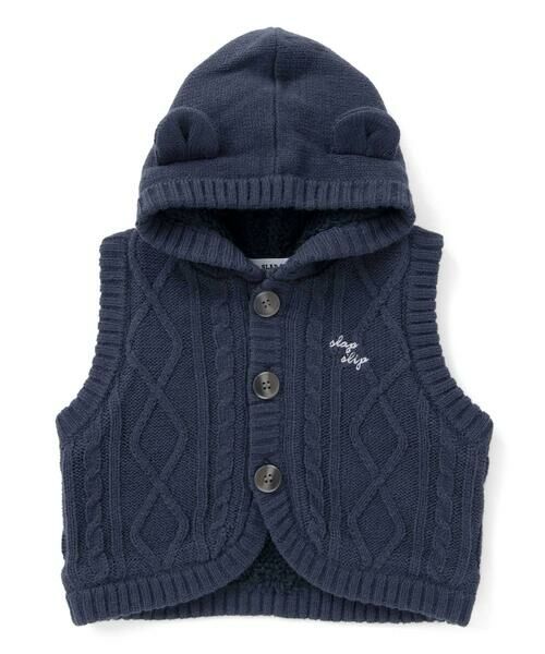 SLAP SLIP BABY / スラップ スリップ ベビー ベビー・キッズウエア | 【お揃い】クマ耳フード付き裏ボアニットベストベビー(70~80cm) | 詳細14