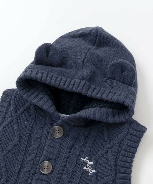 SLAP SLIP BABY / スラップ スリップ ベビー ベビー・キッズウエア | 【お揃い】クマ耳フード付き裏ボアニットベストベビー(70~80cm) | 詳細16