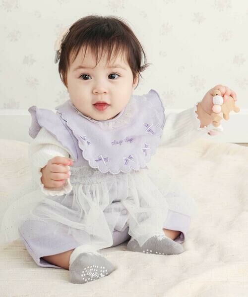 SLAP SLIP BABY / スラップ スリップ ベビー スタイ・ビブ | 縁刺しゅうスカラップラメチュール襟フリルスタイベビー | 詳細3