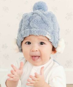 SLAP SLIP BABY / スラップ スリップ ベビー ベビー・キッズグッズ | 【お揃い】花星フワフワモチーフ耳当て付きボンボンニット帽ベビー(44~48cm)