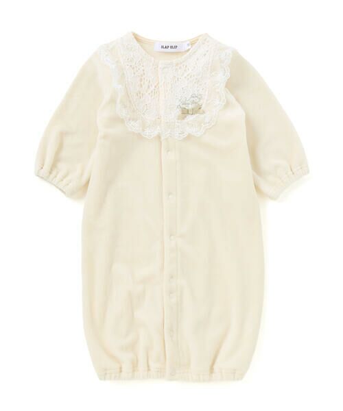 SLAP SLIP BABY / スラップ スリップ ベビー ロンパース | フリルラウンド切り替えベロア2WAYオールベビー(50~70cm) | 詳細1