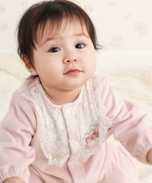 SLAP SLIP BABY / スラップ スリップ ベビー ロンパース | フリルラウンド切り替えベロア2WAYオールベビー(50~70cm) | 詳細4