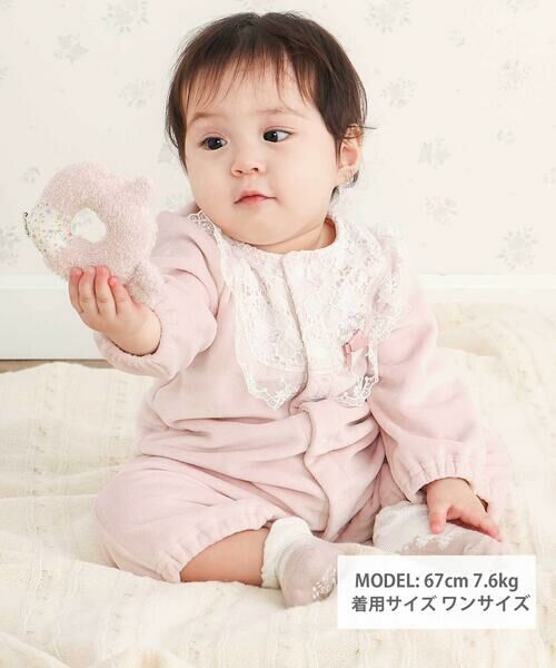 SLAP SLIP BABY / スラップ スリップ ベビー ロンパース | フリルラウンド切り替えベロア2WAYオールベビー(50~70cm) | 詳細5