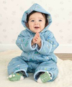 SLAP SLIP BABY / スラップ スリップ ベビー ベビー・キッズウエア | 【お揃い】総柄胸刺しゅう裏フリースタフタバギーオールベビー(50~80cm)