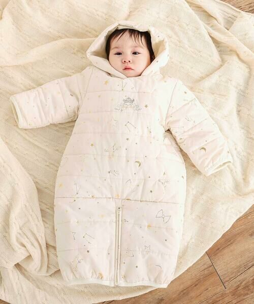 SLAP SLIP BABY / スラップ スリップ ベビー ベビー・キッズウエア | 【お揃い】総柄胸刺しゅう裏フリースタフタバギーオールベビー(50~80cm) | 詳細1