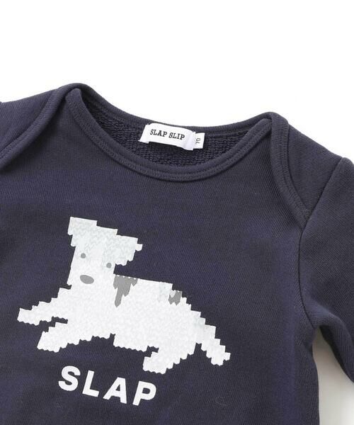 SLAP SLIP BABY / スラップ スリップ ベビー ロンパース | アニマルイヌ恐竜プリントボディミニ+チェックサロペット(70~80cm) | 詳細12