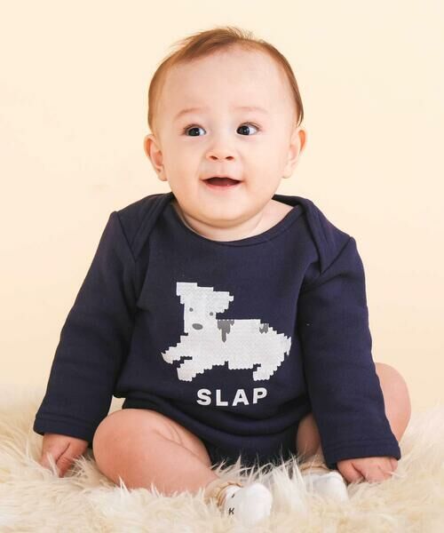 SLAP SLIP BABY / スラップ スリップ ベビー ロンパース | アニマルイヌ恐竜プリントボディミニ+チェックサロペット(70~80cm) | 詳細21