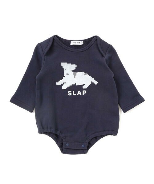 SLAP SLIP BABY / スラップ スリップ ベビー ロンパース | アニマルイヌ恐竜プリントボディミニ+チェックサロペット(70~80cm) | 詳細3