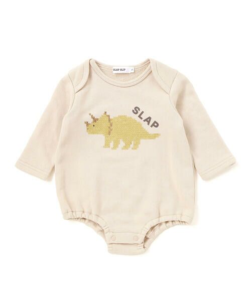 SLAP SLIP BABY / スラップ スリップ ベビー ロンパース | アニマルイヌ恐竜プリントボディミニ+チェックサロペット(70~80cm) | 詳細23