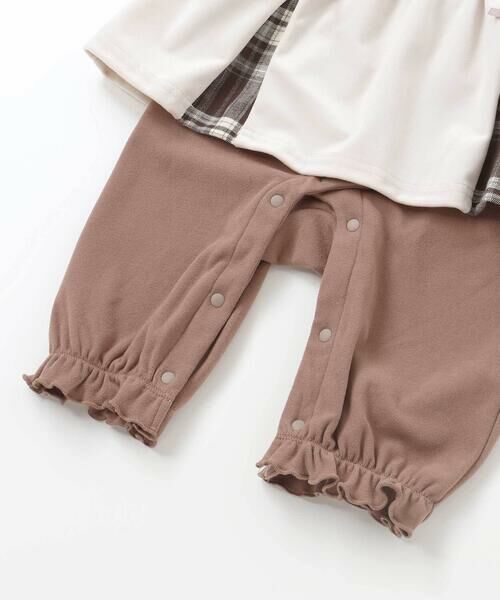 SLAP SLIP BABY / スラップ スリップ ベビー ロンパース | チェック切り替えベロアスカート襟付きロンパース(60~80cm) | 詳細11