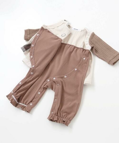 SLAP SLIP BABY / スラップ スリップ ベビー ロンパース | チェック切り替えベロアスカート襟付きロンパース(60~80cm) | 詳細12