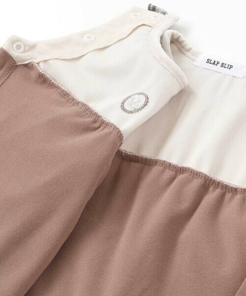 SLAP SLIP BABY / スラップ スリップ ベビー ロンパース | チェック切り替えベロアスカート襟付きロンパース(60~80cm) | 詳細13