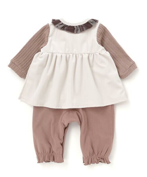 SLAP SLIP BABY / スラップ スリップ ベビー ロンパース | チェック切り替えベロアスカート襟付きロンパース(60~80cm) | 詳細6