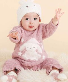 SLAP SLIP BABY / スラップ スリップ ベビー ロンパース | 【お揃い/ウォッシャブル加工】アニマルウサギクマロボットもこもこロンパース(70~80cm)