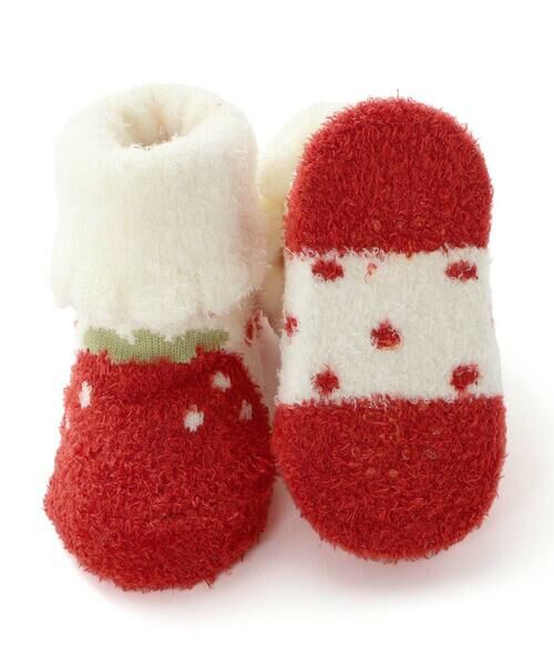 SLAP SLIP BABY / スラップ スリップ ベビー ベビー・キッズグッズ | 【お揃い】いちごドットもこもこソックス(9~12cm) | 詳細3