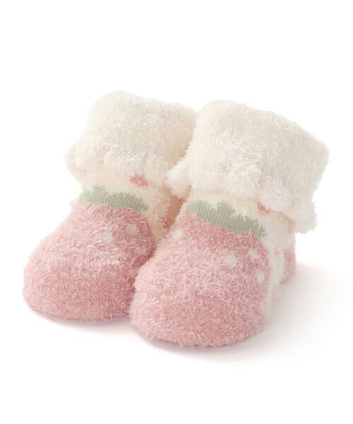SLAP SLIP BABY/スラップ スリップ ベビー 【お揃い】いちごドットもこもこソックス(9~12cm) ピンク ワンサイズ(9-12cm) SLAP SLIP BABY/スラップ スリップ ベビー 【お揃い】いちごドットもこもこソックス(9~12cm) ピンク ワンサイズ(9-12cm)