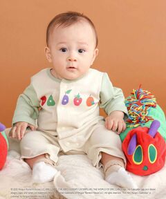 SLAP SLIP BABY / スラップ スリップ ベビー ロンパース | 【絵本コラボ-はらぺこあおむし-】袖配色おしりパッチカバーオール(70~80cm)