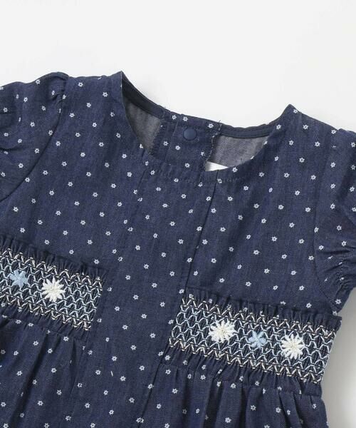 SLAP SLIP BABY / スラップ スリップ ベビー ベビー・キッズウエア | 花ドットデニムラメドット柄ストライプスモッキング刺しゅうワンピース+ブルマセットアップベビー(70~80cm) | 詳細3
