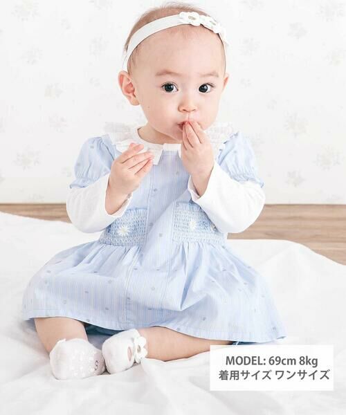 SLAP SLIP BABY / スラップ スリップ ベビー ベビー・キッズウエア | 花ドットデニムラメドット柄ストライプスモッキング刺しゅうワンピース+ブルマセットアップベビー(70~80cm) | 詳細14