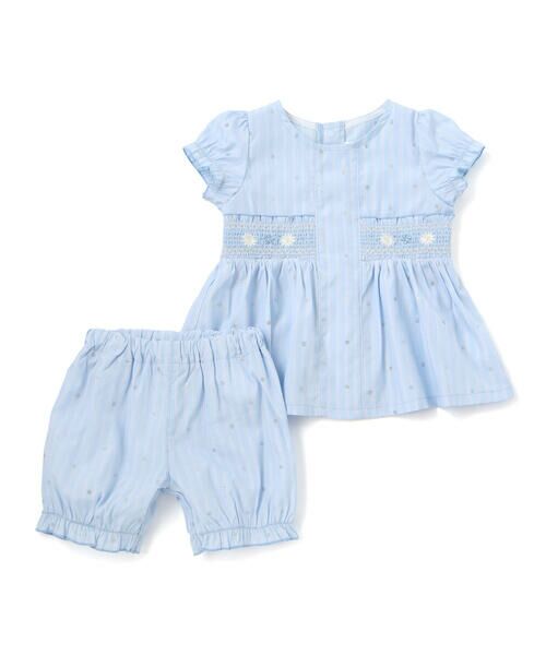 SLAP SLIP BABY / スラップ スリップ ベビー ベビー・キッズウエア | 花ドットデニムラメドット柄ストライプスモッキング刺しゅうワンピース+ブルマセットアップベビー(70~80cm) | 詳細16