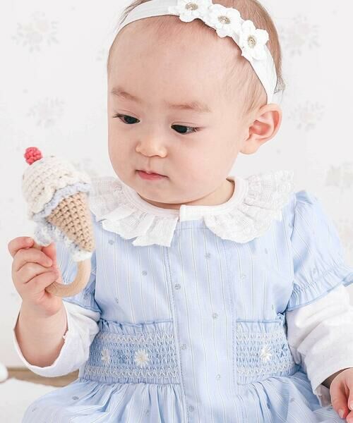 SLAP SLIP BABY / スラップ スリップ ベビー ベビー・キッズウエア | 花ドットデニムラメドット柄ストライプスモッキング刺しゅうワンピース+ブルマセットアップベビー(70~80cm) | 詳細15
