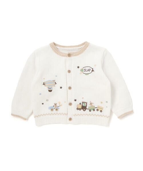 SLAP SLIP BABY / スラップ スリップ ベビー ベビー・キッズウエア | 恐竜アニマルのりもの刺しゅう配色ニットカーディガンベビー(70~80cm) | 詳細3