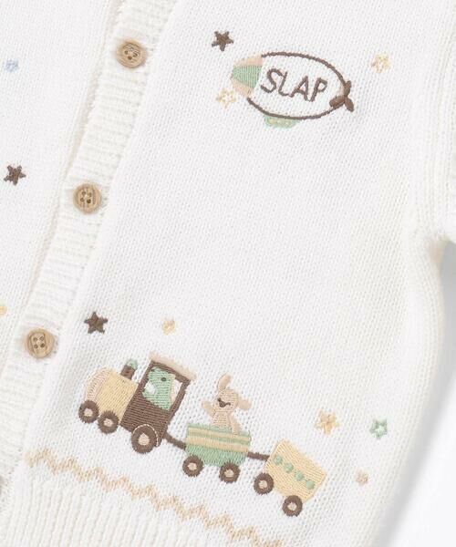 SLAP SLIP BABY / スラップ スリップ ベビー ベビー・キッズウエア | 恐竜アニマルのりもの刺しゅう配色ニットカーディガンベビー(70~80cm) | 詳細6