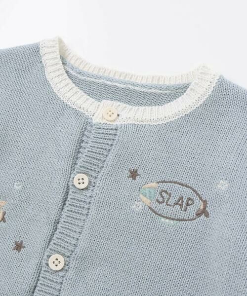 SLAP SLIP BABY / スラップ スリップ ベビー ベビー・キッズウエア | 恐竜アニマルのりもの刺しゅう配色ニットカーディガンベビー(70~80cm) | 詳細9