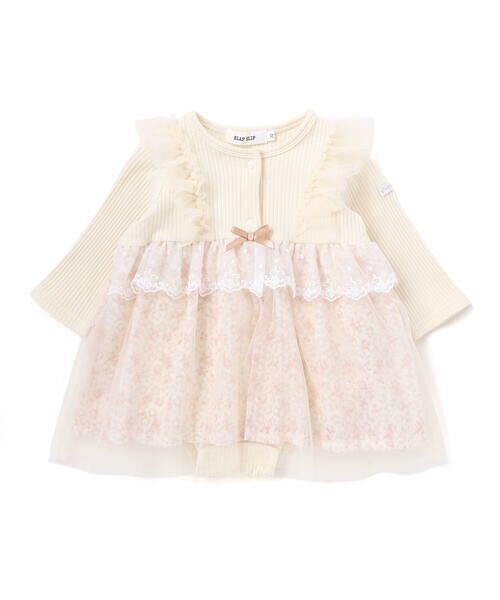 SLAP SLIP BABY / スラップ スリップ ベビー ロンパース | チュール花柄スカートドッキングボディミニベビー(70~80cm)（クリームイエロー）