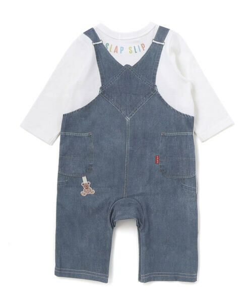 SLAP SLIP BABY / スラップ スリップ ベビー ロンパース | アニマルクマさんストライプサロペット重ね着風プリントロンパースベビー(60~80cm) | 詳細2